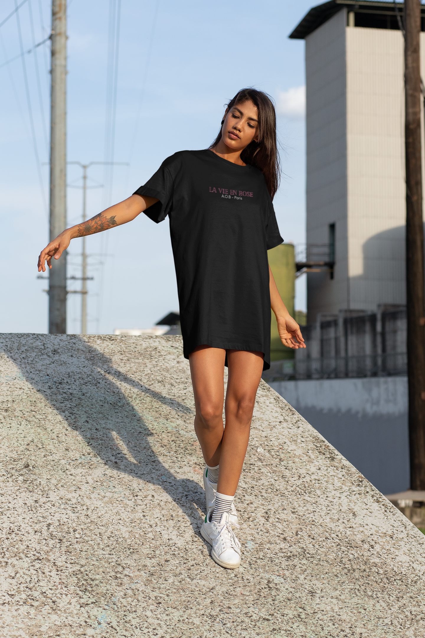 LA ROBE T-SHIRT "LA VIE EN ROSE"